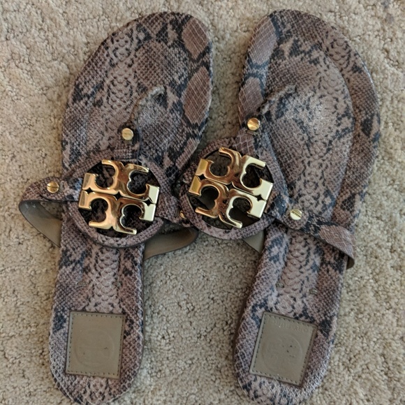 Tory Burch Shoes - Tory Burch Gold Snake Sandals Flip Flops 8.5-9